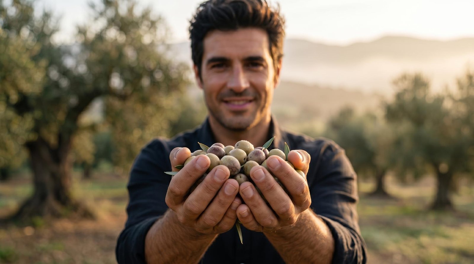 spanish farmer and olives